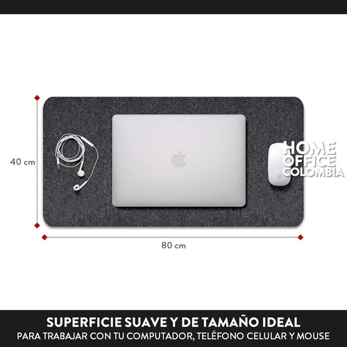 Desk Mat Firebee Alfombrilla En Fieltro Gris 80x40cm