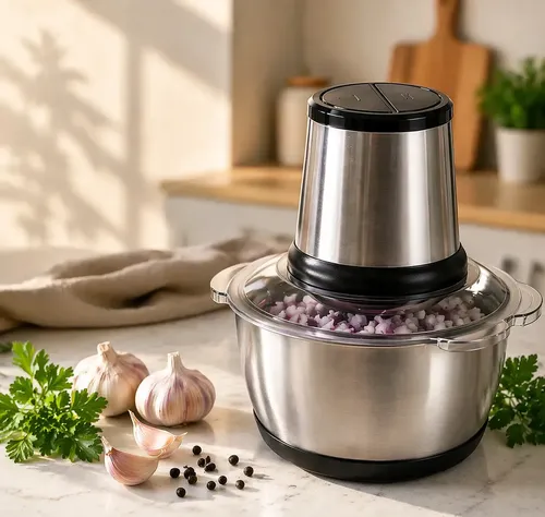 Multiprocessador E Triturador De Alimentos Elétrico Picador de 2 Litros Inox 110v Moedor de Alimentos Cortador de Carne Cortador de Legumes Multifuncional Triturador De Comida Oficial Risma