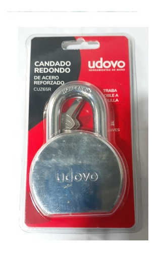 Candado Redondo Acero Reforzado 65 Mm Traba Doble