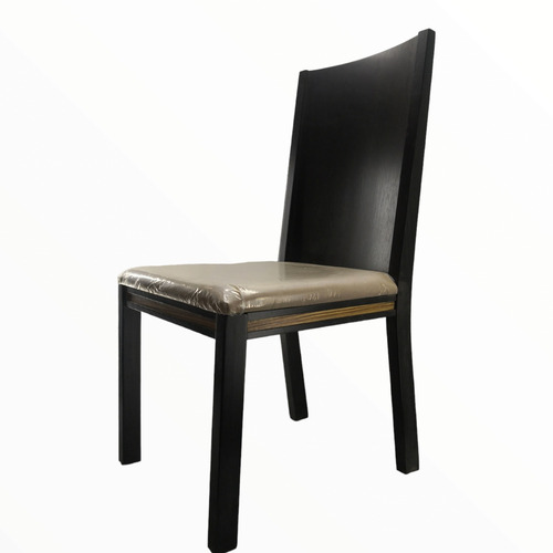 Imagen 2 de 3 de Silla Madera Solida Tapizada Beige 1pz Uninca