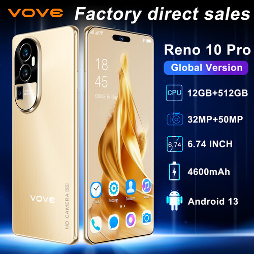 Reno 10 Pro 12gb+512gb Vove 2025 El Último Modelo Smartphone Rom Teléfono Dual Sim Memoria Expandible Android 13 Celular Internet Velocidad Rápida