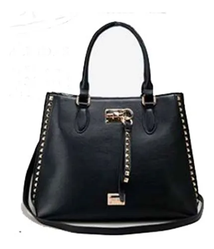 Cartera Con Tachas Y Herrajes Marca Squash Cuero Sintetico