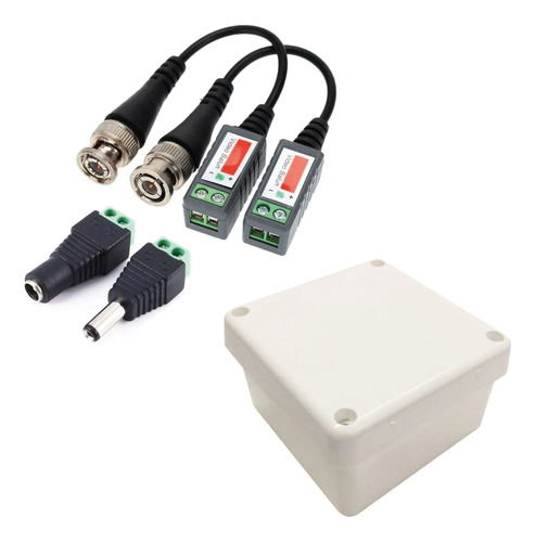 Par Balun + Plug Machohembra + Caja Estanca Cctv Camaras