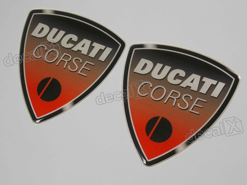 Emblema Adesivo Resinado Compatível Ducati Corse 5,5x5,0 Rs7