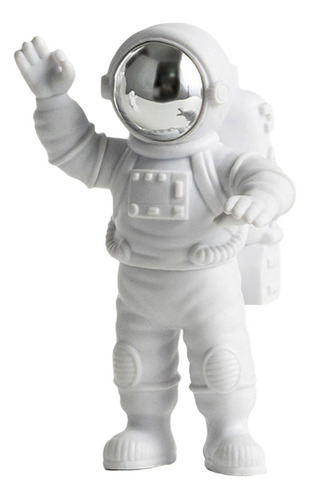 Figura De Astronauta Estatua Estatuilla Escultura Plata A