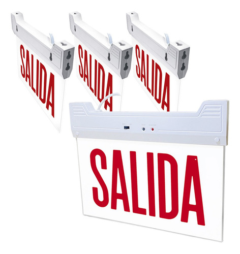 Lloyd's Set de 4 Señales de Salida con Lámpara de emergencia recargable