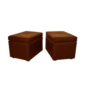 Dmuebles Puffs Lidia X 2 Unid. Ultracuero Chocolate + Envio