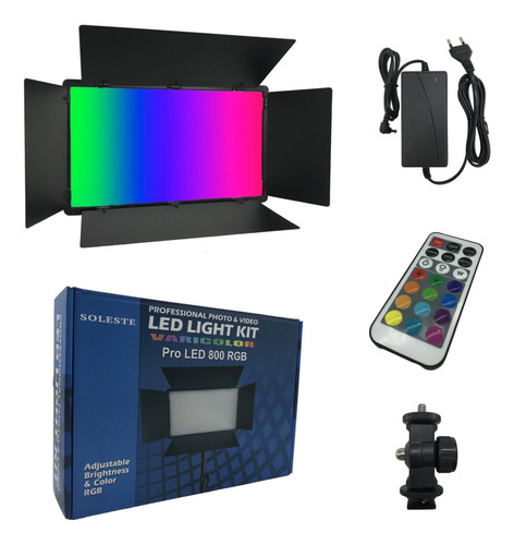 Painel Led Soleste U800+ Rgb Com Fonte 220V E Tripé 2m T