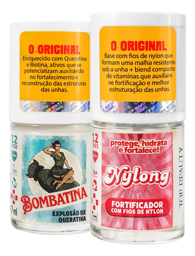 Bases Unhas Nylong Bombatina Queratina Manicure Top Beauty