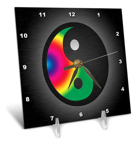 3drose Negro Yin Y Símbolo Psicodélico Yang - Reloj De Escri