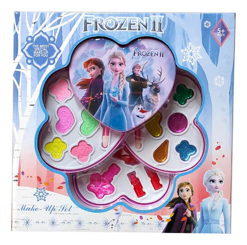 Estojo Maquiagem Infantil 19 Partes Coração Frozen Disney