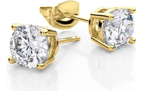 Aretes Redondos De Circonita Cubica De 6 Mm De Plata 925, De