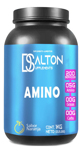 Aminoácidos En Polvo Dalton 1kg Varios Sabores 200 Servicios Naranja