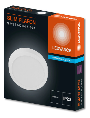 Lámpara Led 91193 De Sobreponer 18w Luz Fría 6500k Ledvance Blanco