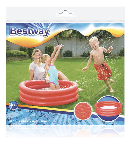 Pileta 3 Aros Roja 102x25cm Bestway (1229)