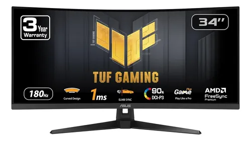 Monitor Curvo Asus Tuf Gaming 34 Qhd 180hz Freesync 1ms