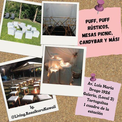 Imagen 3 de 5 de Alquiler De Puff Candybar Mobiliario P/eventos Zona Norte
