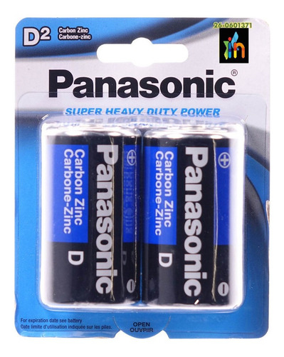 Pilas D2 De Carbono- Zinc Panasonic Original Baterias