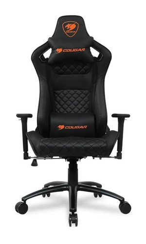 Imagen 2 de 3 de Silla de escritorio Cougar Explore S gamer ergonómica negra con tapizado de cuero sintético