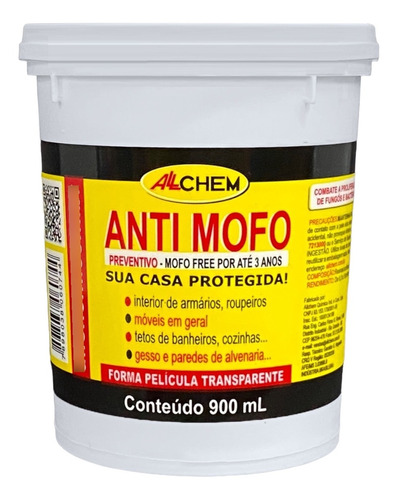 Anti Mofo Preventivo Sem Mofo Por Até 3 Anos - Allchem 900ml