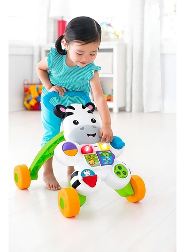 Andador Passo A Passo Fisher-price Learn With Me Zebra Walker Com Som E Com Empurrador Cor Colorido Colorido