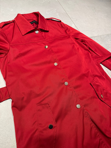 Trench Piloto Zara Mujer Xs Rojo (Usado)