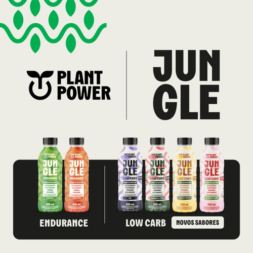 6x Isotônico Jungle Endurance Plant Power Tangerina 500ml