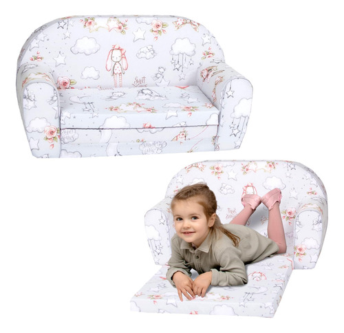 Sofá Plegable 2 En 1 Para Niños Convertible Y Lavable