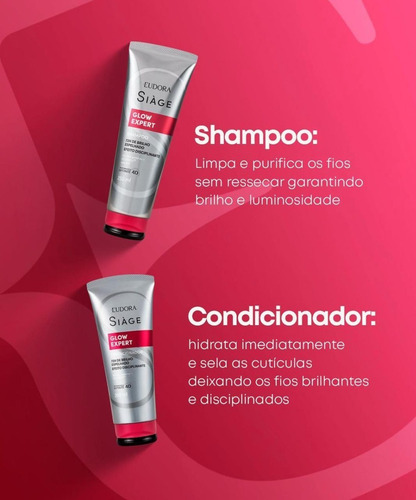 Kit Combo Siàge Glow Expert Eudora Shampoo + Condicionador