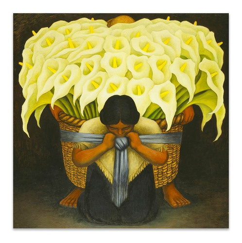 Cuadro Canvas Vendedor De Alcatraces Diego Rivera 100x100 Cm