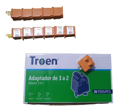 Adaptador 3 A 2 Naranja Troen (unidad)