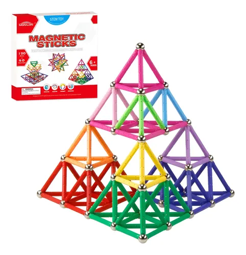 Syvory Bloques Magnéticos 100 Piezas | Construcción 3D Educativa | Imanes Para Niños Y Niñas De 3+ Años