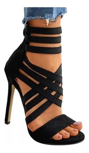 Mujeres Vendaje Peep Toe Stiletto Sexy Tacón Alto Sandalias