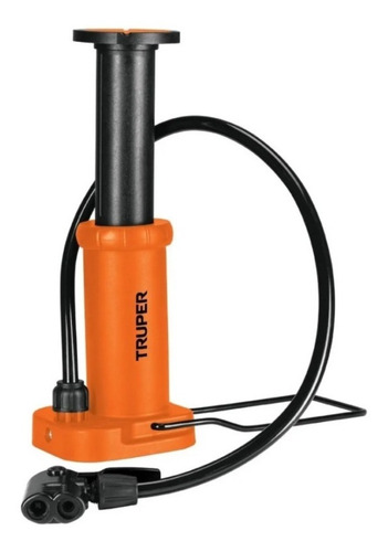 Imagen 1 de 3 de Bomba Para Inflar Balones Llantas De Pedal Truper C/valvulas Color Naranja