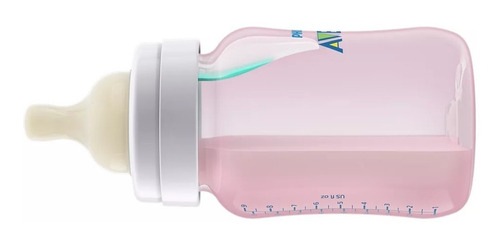 3 Biberones Avent Rosa De 9oz Con Válvula Airfree Scy703/13