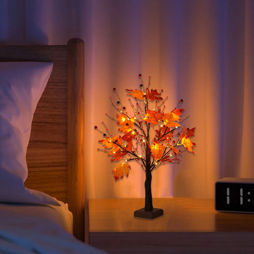 Luces Decorativas En Forma De T, Árbol De Arce Con Frutos Ro