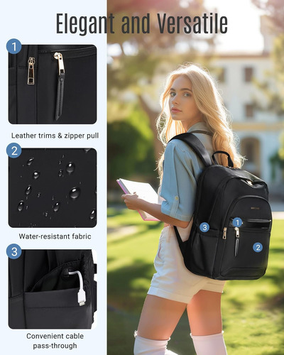Mochila De Viaje Light Flight Para Mujer, Elegante De 15.6 Pulgadas...