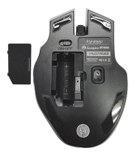 Imagem 5 de 5 de Mouse Gamer Marvo Scorpion M720w Wireless Led 4800 Dpi Preto