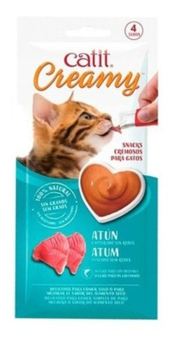 Snacks Para Gatos Catit Creamy Sabor Atún 4 Tubos