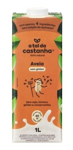 Bebida A Tal Da Castanha Sabor Aveia 1 Litro - Kit Com 2