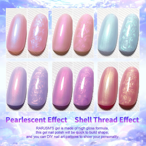 Rarjsm Pearlescent - Juego De Esmaltes De Uñas De Gel Con Pu