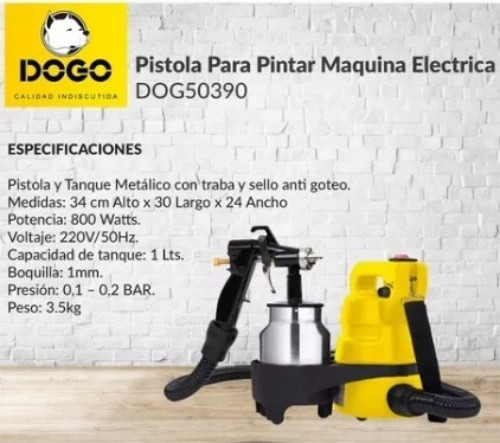 Máquina Equipo Pintar Dogo 800w Eléctrica 2rec Metal + Extra