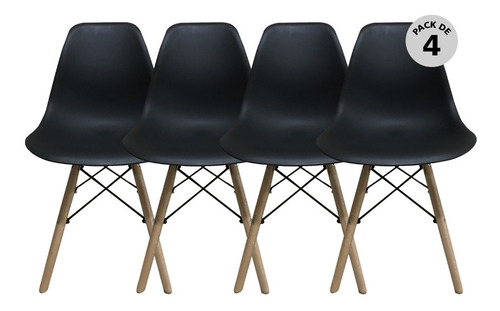 Silla Eames X4 Unidades - Blancas O Negras - Begônia