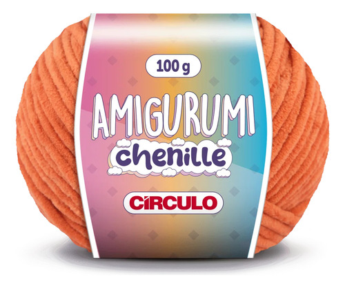 Amigurumi Chenille Círculo - 100 Gramas - 110 Metros Cor 4140 - Tijolo