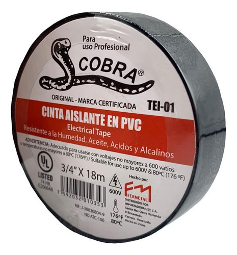 Teipe Cobra Original Troquelado 3/4x18metros Pack 10 Pcs