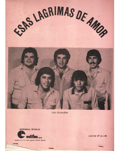 Álbum Orig. Partituras De Los Extraños Lágrimas Amor Y Otros