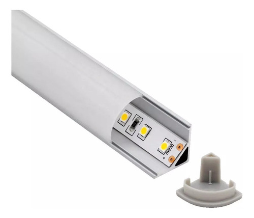 Perfil Aluminio Para Luz Led(2 Mts)esquinero Importado