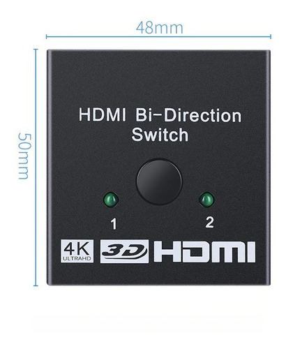 Imagem 2 de 7 de Chaveador Swither Seletor Hdmi 2x1 Divisor Splitter Hdmi 1x2
