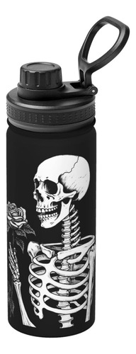 Rose And Roll - Botella De Agua Con Diseño De Esqueleto, 18 