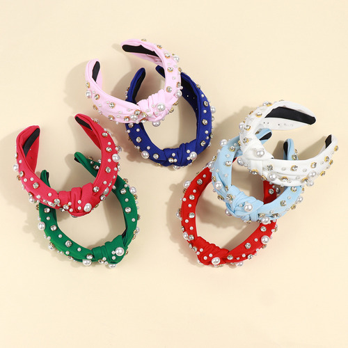 2pcs Elegante Diadema Anudada De Tela De Ala Ancha Para Niña